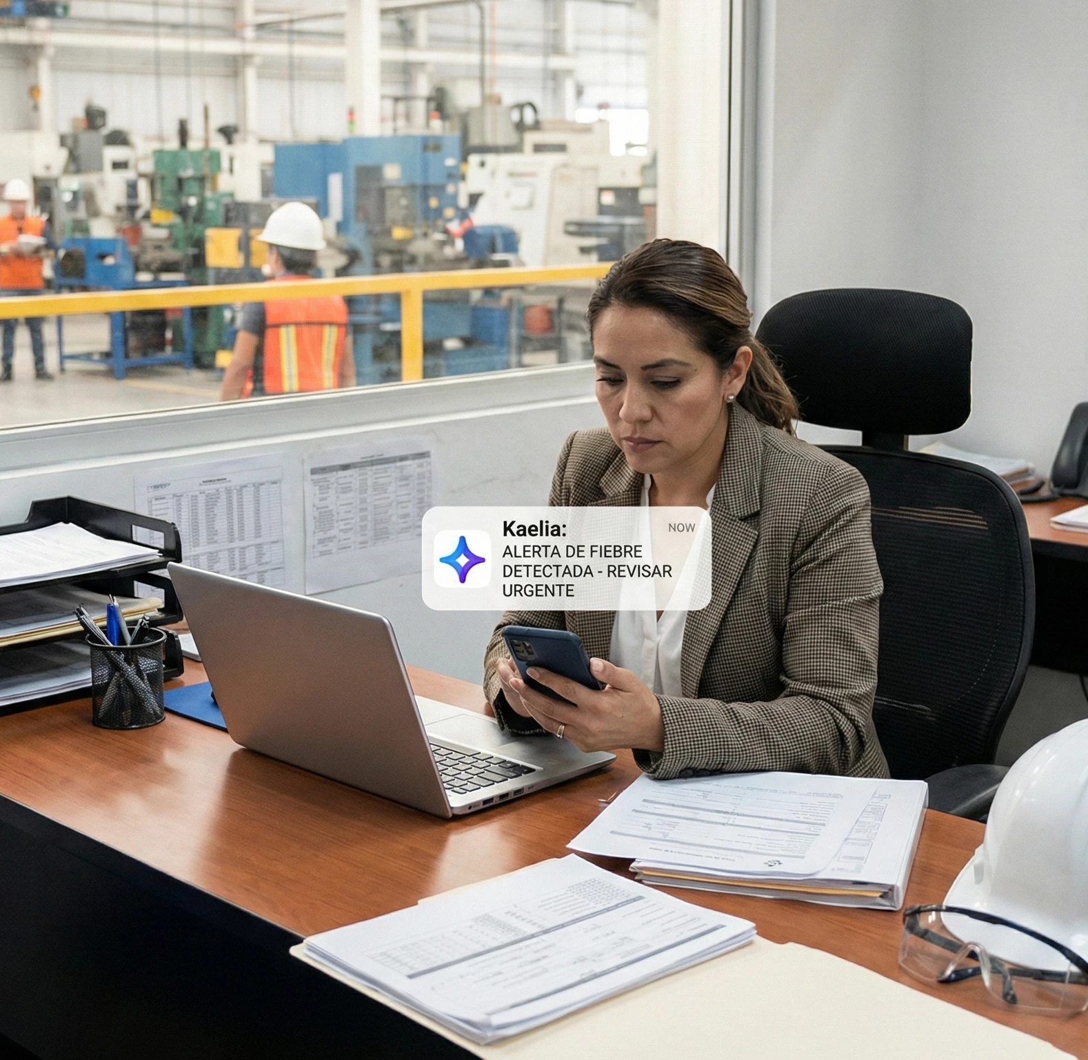 Alerta de temperatura elevada en dashboard de supervisor